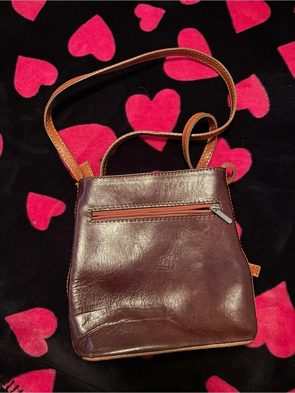 Barberini’s Brown Genuine Italian Leather Crossbody Bag A00386